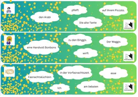 Vorschau - Spiele - Schüttelsätze/Satzbau-Karten für einfache Sätze - Seite 1
