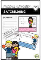 Vorschau - Arbeitsblätter - Karteikarten: Frage und Antwortsatz - Satzbildung - Deckblatt