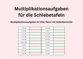 Vorschau - Spiele - Multiplikation Schiebetafeln - Deckblatt