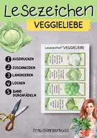 Vorschau - Mal- und Bastelvorlagen - Lesezeichen Veggieliebe mit Sprüchen über Gemüse - Seite 2