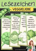 Vorschau - Mal- und Bastelvorlagen - Lesezeichen Veggieliebe mit Sprüchen über Gemüse - Deckblatt