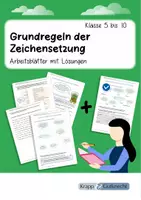 Vorschau - Arbeitsblätter - Grundregeln der Zeichensetzung – Regeln, Übungen & Lösungen - Deckblatt