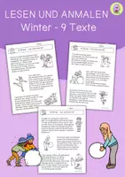 Vorschau - Arbeitsblätter - Lesen und malen Winter, Leseverständnis - Deckblatt
