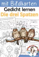Vorschau - Unterrichtsreihen - Winter Gedicht lernen - Die drei Spatzen - große Lernwerkstatt - Deckblatt