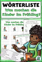 Vorschau - Arbeitsblätter - Wörterliste "Was machen die Kinder im Frühling?" mit Wörtertabelle - plus Version für den Anybook Pro - DaZ / DaF / Deutsch - Deckblatt