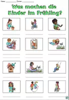 Vorschau - Arbeitsblätter - Wörterliste "Was machen die Kinder im Frühling?" mit Wörtertabelle - plus Version für den Anybook Pro - DaZ / DaF / Deutsch - Seite 1