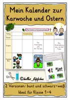 Vorschau - Arbeitsblätter - Ostern Religion KALENDER BASTELN (Karwoche & Ostern) - Deckblatt