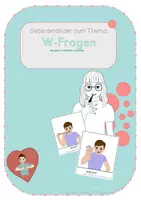 Vorschau - Bildkarten - W-Fragen in der Gebärdensprache - Deckblatt