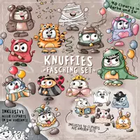 Vorschau - selbst erstellte Cliparts/Grafiken - Knuffies „Fasching“ Cliparts Set - Seite 2