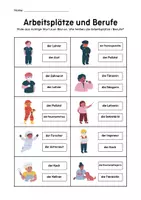Vorschau - Arbeitsblätter - BERUFE: Was passt zum Bild? Male an (2 Arbeitsblätter) DAZ DAF - Seite 2