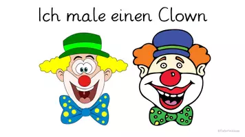 Vorschau - Mal- und Bastelvorlagen - Karneval / Fasching - Clown zeichnen Anleitung - Seite 1