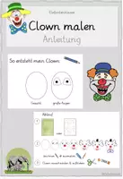 Vorschau - Mal- und Bastelvorlagen - Karneval / Fasching - Clown zeichnen Anleitung - Deckblatt