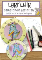Vorschau - Mal- und Bastelvorlagen - Eine Uhr basteln - Deckblatt