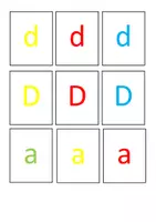 anteprima - Esercizi - Carte con lettere a colori, in maiuscolo e minuscolo - Pagina 1