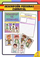 Vista previa - Hojas de trabajo - Descricpción de personas: Carnaval (Català y Castellano / Español) - Portada