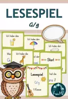 Vorschau - Spiele - 1.Klasse: Lesespiel zum Buchstaben G/g (Flex und Flora) - Deckblatt