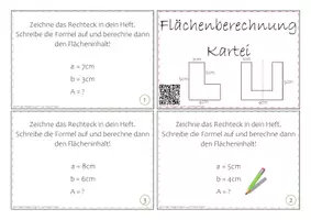 Vorschau - Stationenlernen - Flächen berechnen: Aufgabenkarten - Deckblatt