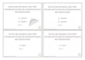 Vorschau - Stationenlernen - Flächen berechnen: Aufgabenkarten - Seite 1