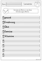 Vorschau - Arbeitsblätter - Gesunde Ernährung | Wörter schreiben | Gesundes Frühstück - Seite 3