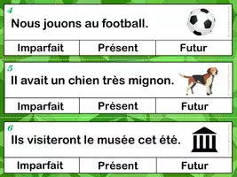 Aperçu - Cartes / Images - Les verbes conjugués : imparfait / présent / futur - Page 2