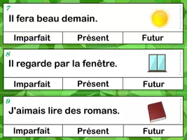Aperçu - Cartes / Images - Les verbes conjugués : imparfait / présent / futur - Page 3