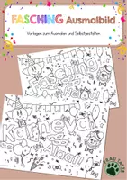 Vorschau - Mal- und Bastelvorlagen - Fasching, Karneval Ausmalbild - Deckblatt