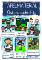 Vorschau - Fördermaterial/Inklusion - Ostergeschichte Ostern Religion TAFELMATERIAL - Deckblatt