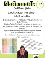 Vorschau - Präsentationen/Tafelbilder - Mathematik | 12 Deckblätter | Kleckse | Mathehefter - Seite 1