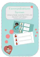 Vorschau - Fördermaterial/Inklusion - Kommunikationsformen - Unterschiede zwischen Deutsch und DGS - Deckblatt