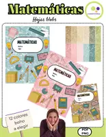Vista previa - Hojas de trabajo - Matemáticas | 12 portadas | blobs | cuaderno de matemáticas - Portada
