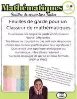 Aperçu - Cartes / Images - Mathématiques | pages de garde | Chemise de mathématiques - Page 1