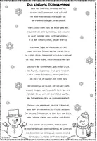 Vorschau - Text - Wintergedicht: Der einsame Schneemann (Freebie) - Seite 1