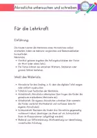 Vorschau - Arbeitsblätter - Das Akrostichon - Gedichte untersuchen und schreiben - Seite 1