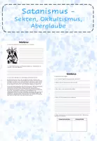 Vorschau - Arbeitsblätter - Satanismus - Sekte, Okkultismus und Aberglaube - Deckblatt