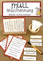 Vorschau - Anderer Materialtyp - Müll – Mülltrennung - Wörter richtig trennen - Deckblatt
