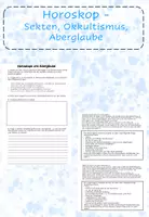 Vorschau - Arbeitsblätter - Horoskop und Aberglaube - Sekte, Okkultismus und Aberglaube - Deckblatt