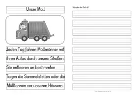 Vorschau - Anderer Materialtyp - Müll – Differenzierte Tafel- und Abschreibtexte - Seite 1