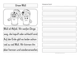 Vorschau - Anderer Materialtyp - Müll – Differenzierte Tafel- und Abschreibtexte - Seite 3