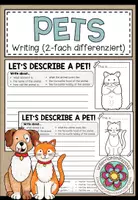 Vorschau - Arbeitsblätter - PETS - Writing (Describe a pet!) - 16 verschiedene Tiere (2-fach differenziert) - Deckblatt