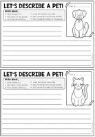 Vorschau - Arbeitsblätter - PETS - Writing (Describe a pet!) - 16 verschiedene Tiere (2-fach differenziert) - Seite 1
