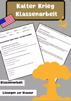 Vorschau - Arbeitsblätter - Klassenarbeit Kalter Krieg - Ost-West Konflikt - Deckblatt