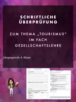 Vorschau - Test - Schriftliche Überprüfung zum Thema Tourismus - Deckblatt