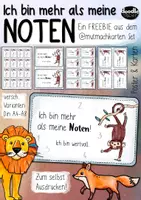 Vorschau - Mal- und Bastelvorlagen - Ich bin mehr als meine Noten! - Zeugniszusatz / Zeugnis - Deckblatt