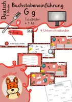 Vorschau - Unterrichtsreihen - Buchstabeneinführung G g - digitale Tafelbilder + AB Deutsch 1 - Deckblatt