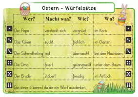 Vorschau - Arbeitsblätter - Ostern - Würfelsätze - Seite 1