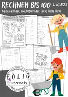 Vorschau - Arbeitsblätter - Rechnen bis 100 - Tausch- und Umkehraufgabe, verschiedene Übungen - Deckblatt