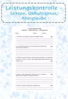 Vorschau - Test - Leistungskontrolle - Sekte, Okkultismus und Aberglaube - Deckblatt