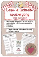 Vorschau - Arbeitsblätter - Lese- & Schreibspaziergang "Wer tut was?" mit den Knuffies - Deckblatt