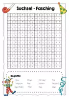 Vorschau - Arbeitsblätter - Suchsel - Fasching/ Karneval (2-fach diff.) - Seite 1