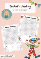 Vorschau - Arbeitsblätter - Suchsel - Fasching/ Karneval (2-fach diff.) - Deckblatt